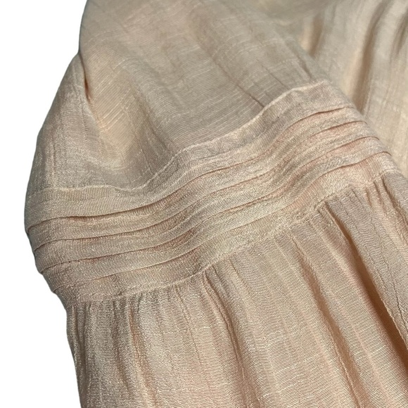 LC LAURA CONRAD Sheer Peach Square Neck Peasant Boho Top Women's Size M - Picture 12 of 16